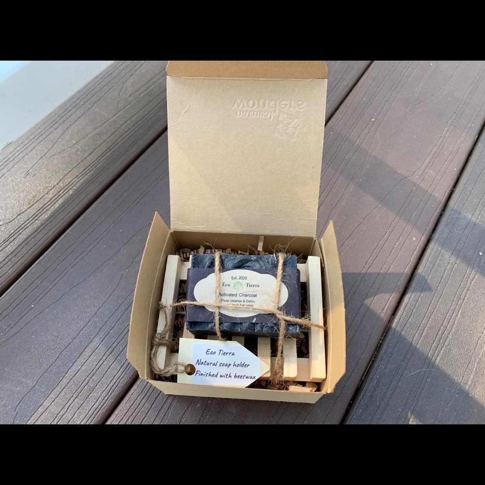 Handmade activated charcoal soap